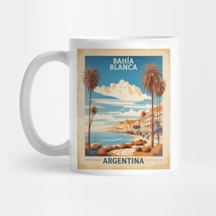 Bahia Blanca Argentina Vintage Tourism Poster Mug